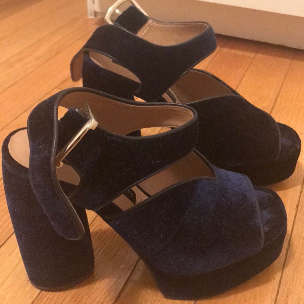 Blue Velvet Heels